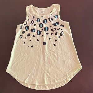 Tea Collection Cream Tank Top with Blue and Black Print